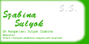 szabina sulyok business card